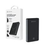Mini power bank magnetico Devia de 10000 mAh com carregamento sem fios